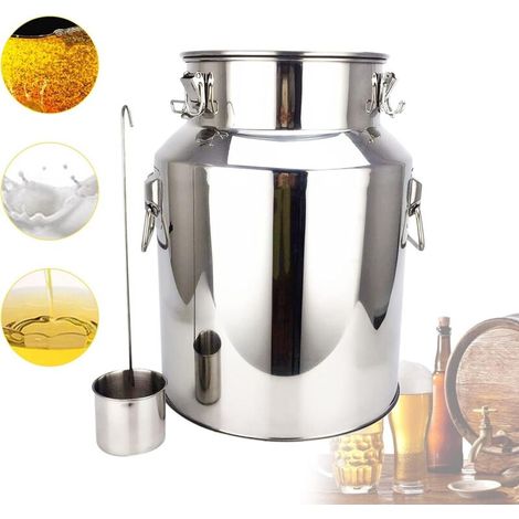 Bidon à Lait Acier Inoxydable 304 Seau à vin Boîte de Transport de Lait Cruche fourre Tout pour Le Transport de Boissons soupes et sauces 18 l (1/5)