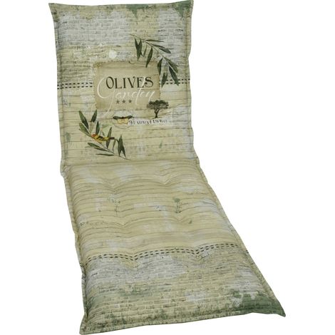 Go-De Rollliegen-Auflage grün beige gemustert, 190 x 60 x 8 cm Sitzpolster (1/3)