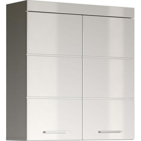 Mobile alto da bagno AMANDA - 2 porte - L73 x P23 x H77 cm - Bianco - TRENDTEAM (1/4)