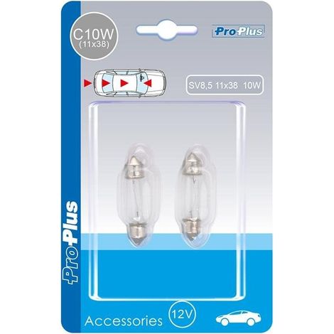 Ampoule de voiture 12V 10W SV8.5 11x38 2 pièces sous blister (1/4)