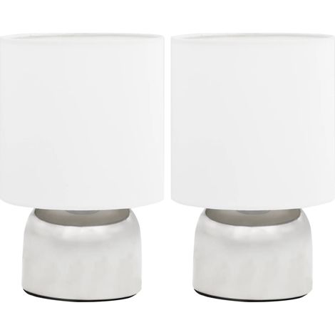 Lampes de table 2 pcs Bouton tactile Blanc E14 (1/5)