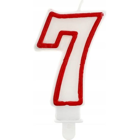 Candela numero 7 con contorno rosso (1/3)