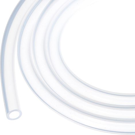 Tuyau en Silicone de 1 Mètre (3,3 Pieds) DI 6,4 mm et DE 9,5 mm, en Plastique Transparent pour Usage Industriel, pour Les Pompes, Les Siphons, L'Irrigation, la Brasserie (1/5)