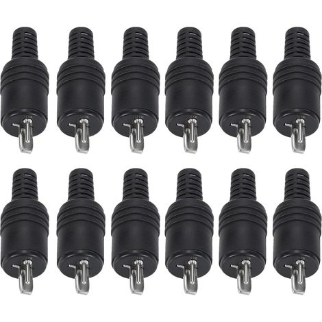 Lot de 12 connecteurs DIN 2 broches mâles pour haut-parleur Hi-Fi avec bornes à vis, montage sans soudure pour câble audio (1/5)