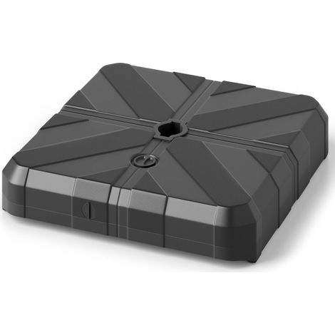 Base per ombrellone riempibile 67 x 67 x 13 cm grande capacità 80 kg antiscivolo HDPE nero 200010642