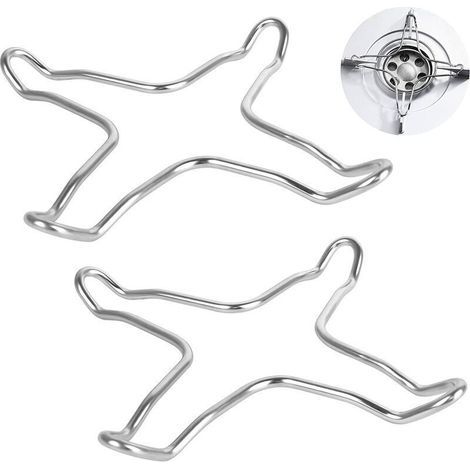 Lot de 2 réducteurs à gaz en acier inoxydable pour plaque de cuisson à gaz, plaque de cuisson, plaque de cuisson, plaque de cuisson, dessous de plat, support de wok, casserole à gaz (1/4)