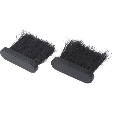 Lot de 2 têtes de brosse de cheminée avec manche en bois noir avec poils de noix de coco pour l'entretien du poêle à domicile 11 x 3,5 x 9,5 cm (1/4)