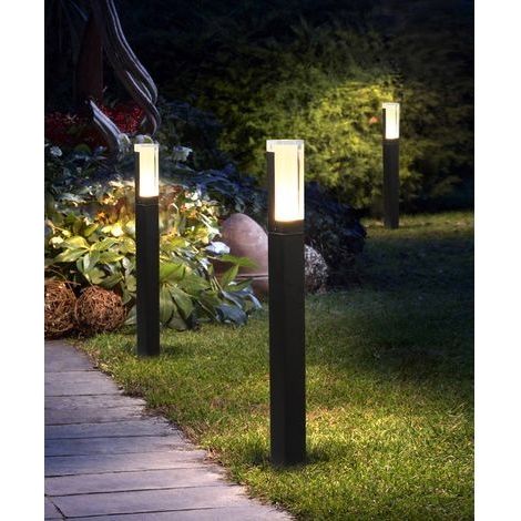 Projecteur extérieur LED noir, 7 W, blanc chaud 3000 K, IP65, étanche, 40 cm, pour allées, patios, jardins, pelouses, 1 pièce (1/5)