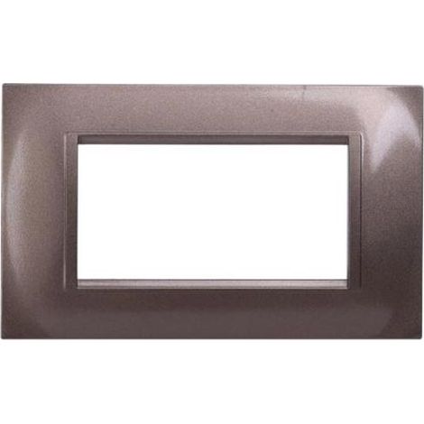Plaque compatibles Bticino Livinglight 4 modules plastique carré couleur acier bronze