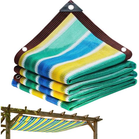 Vela parasole da esterno 3x3 m con fori, rete ombreggiante traspirante per patio, giardini, terrazze in legno, pergolati e serre. (1/5)