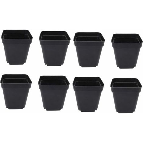 50 Pack Black Seedling Pots - Square Plastic Planters - Small Planters for Indoor and Outdoor Use (Black/6.5 x 5 x 6.5cm) (1/5)