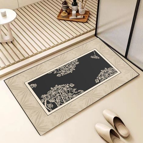 Terre de diatomées 5080cm Tapis de sol en terre de diatomées, paillasson de salle de bain, tapis absorbant et antidérapant, tapis d'entrée, lavable. (1/5)