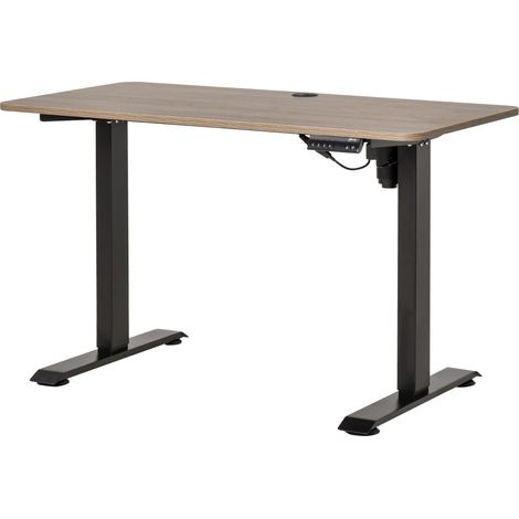 Scrivania regolabile in altezza 120x60x72-116 cm con 4 tasti memoria automatici intelligenti per ufficio e casa, colore nero.