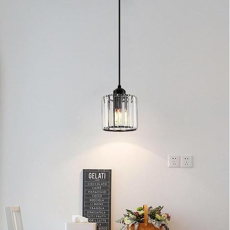 Lustre en cristal, douille E27, lampe de table pour îlot de cuisine, plafonnier LED, convient aux salons, hôtels et salles à manger. (1/5)