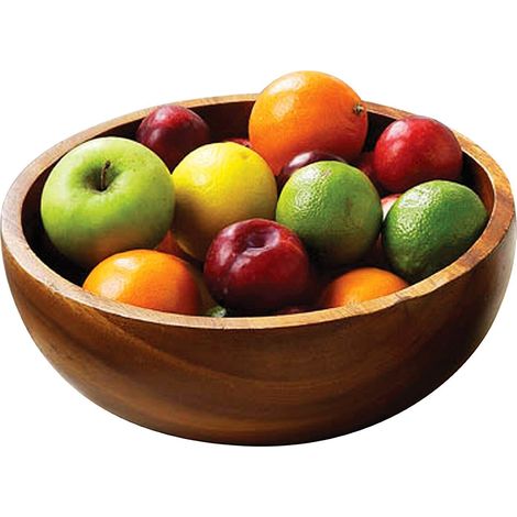 Bol à salade et à fruits en Bois d'Acacia. Bol Rond de 25cm diamètre (1/5)