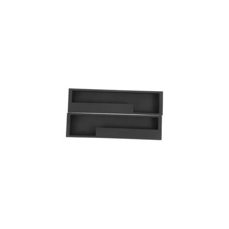 Juego de 2 tiradores empotrados modernos y sencillos de aleación de aluminio para puertas correderas de cajones, armarios y roperos (negro mate/203 mm) - Crezuo