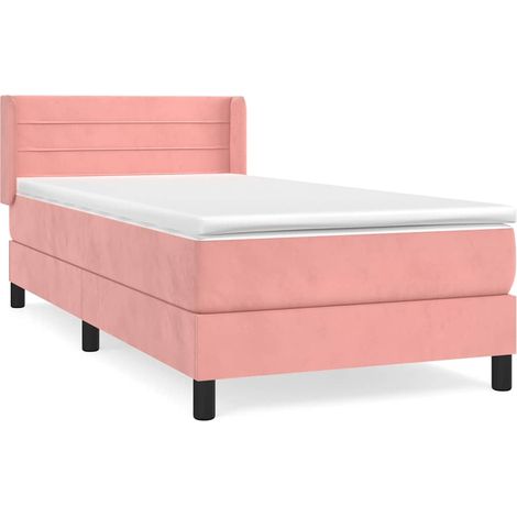 Maison Exclusive - Sommier à lattes de lit et matelas Rose 80x200 cm Velours (1/5)