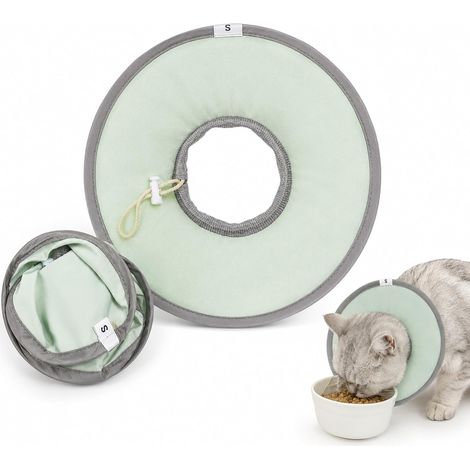 Collerette Chat Anti Léchage douce et pliable, Collerette Chien Anti Léchage après opération, avec fermeture, permet de boire et manger librement, parfait pour petits chiens et chats (1/5)