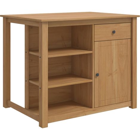 Küchentrolley mit Tür PANAMA 2 pcs Honigwachs 112 x 77 x 90 cm vidaXL