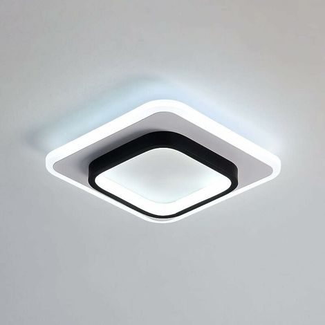 LED Ceiling Light, 48W Nordic Square Ceiling Lamp for Hallways Living Room Bedroom, Diameter 24cm, 3000K-6500K (3 Color Temperatures) (1/5)
