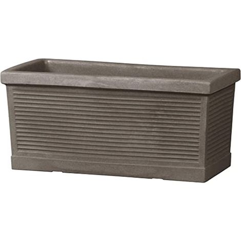 OUtdoor - Blumenkasten/ Pflanzkasten ''Cassetta Millerighe Classic'' aus Kunststoff -60 cm / Anthrazit (1/4)