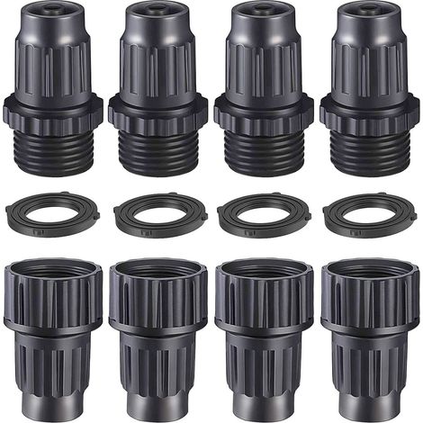 Kit de Réparation Tuyau d'Arrosage Extensible - Raccords Mâles et Femelles (4 Pièces) pour Jardin (1/5)