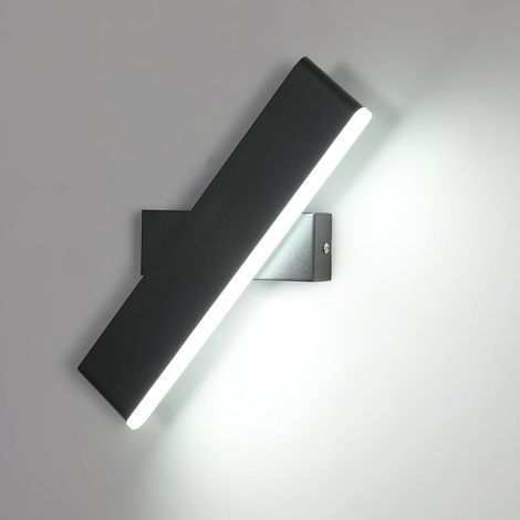 9W Indoor Wall Light, 360° Rotating Modern Wall Lamp, Black LED Wall Light, White 6500K, for Bedroom, Living Room, Hallway, Staircase (1/5)