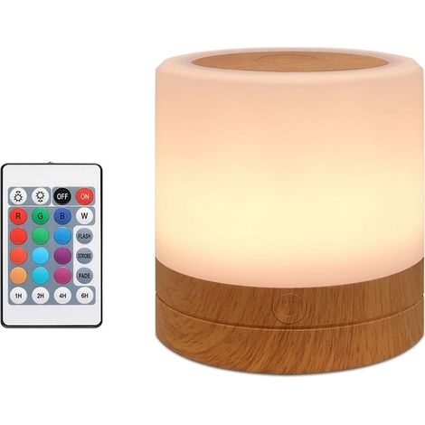 Night Light, Bedside Lamp for Kids, LED Touch Night Lamp with 13 Colors, Rechargeable Table Lamps with Remote Control, Baby Night Light for Kids Room, Adult Room and Living Room (1/5)
