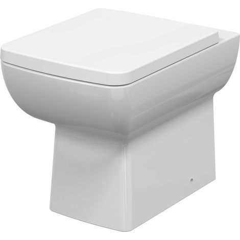Nuie Cleo Square Back to Wall Toilet Pan - Excluding Seat