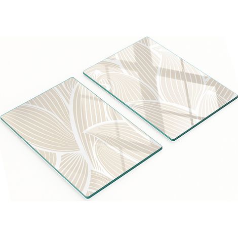 Set aus zwei dekorativen Glas-Küchenbrettern mit Blattmuster, 2 x 40 x 52 cm (1/5)