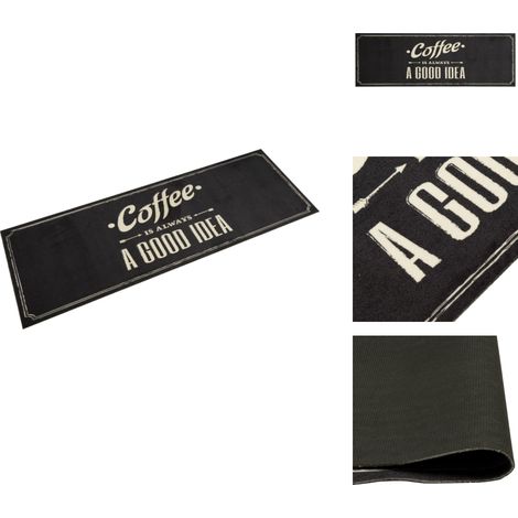 Küchenteppich Waschbar Kaffee 60x180 cm Samt - Küchenläufer - Samt - Kaffeefarben - Rutschfest - Maschinenwäsche (1/5)