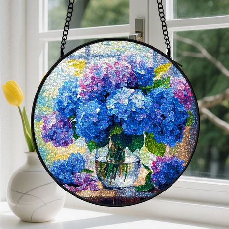 20cm Suspension Vitrail Fenêtre - Accroche-Soleil Floral Élégant, Jardin, Noël, Fête des Mères, Anniversaire. Cadeaux Femmes, Hommes, Mère, Grand-Mère, Tante, Amie (1/5)