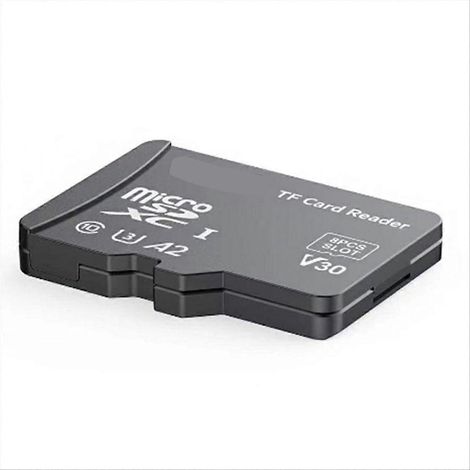 Lecteur de cartes TF avec design de carte mémoire TF, 8 emplacements pour cartes TF, adaptateur USB rapide, lecteur de cartes SD portable pour ordinateur, accessoire de stockage compact. (1/5)