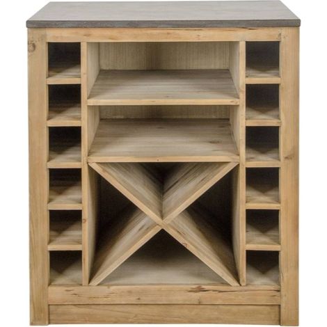 Meuble bas de cuisine range-bouteilles Champêtre