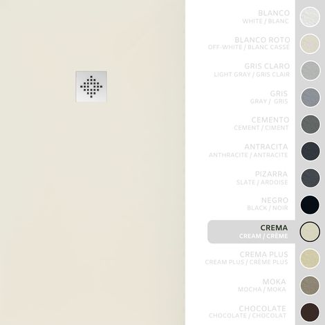 SOULBATH Receveur de Douche -Résine -Gel Coat -Texture Lisse/Pierre -Antidérapant -Couleur Crème - 60X60- Extra plat 3cm. Bonde de Vidage incluse - Standard (1/5)