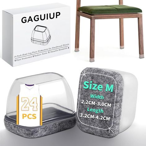 Protecteurs de sol rectangulaires en silicone pour pieds de chaise, protection de pieds de meubles, housses de pieds de table mobiles, capuchons de pieds de tabouret pour éviter les rayures sur le sol (1/5)