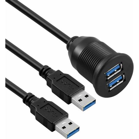 Bolongking Dual USB 3.0 Cable and Sockets for Car, Boat, Motorcycle Dashboard (1/5)