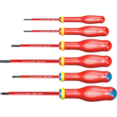 Set Cacciaviti Isolati Facom PROTWIST ATDVE.J6PB 1000V 6 Pezzi