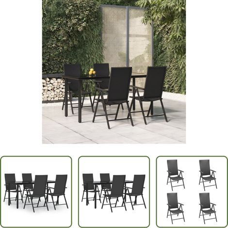 Salle à manger extérieur - Ensemble à manger de jardin 5 pcs Noir Résine tressée (1/5)