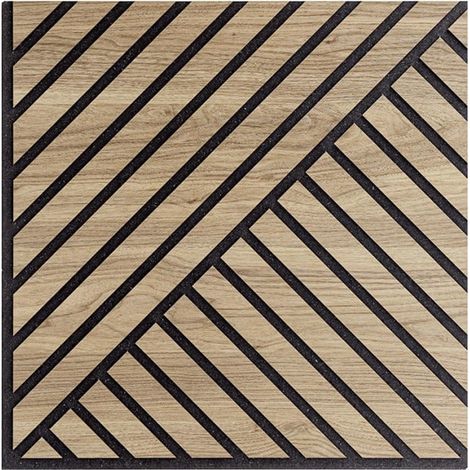 10 x Holzpaneel Eiche dekorativ schalldämmend 58x58cm Deco DR