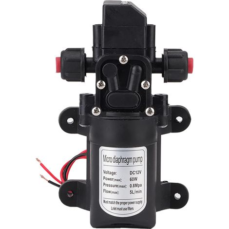 Pompe a Eau Camping Car - DC 12 V Pompes à Eau Haute Pression, 5L/min 116 psi Auto-Amorçante Caravane Bateau, Bateaux Jardin Irrigation Arrosage (1/5)