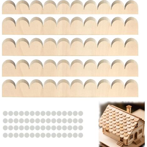 Moulures Festonnées en Bois Brut Moulure Décorative en Bois à Bords Festonnés x cm Garnitures Décoratives en pour Décoration Murale de Maison (1/5)