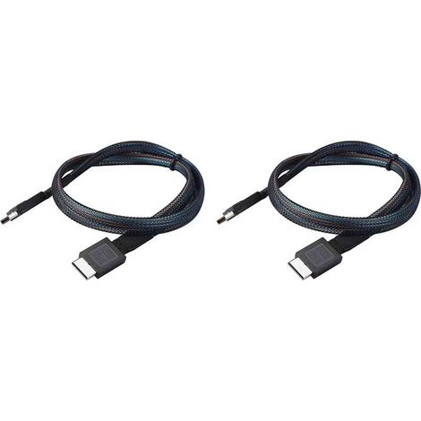 2X Cable de Disque Dur Multifonction Pratique pour Serveur Sas Oculink SFF-8611 Cable de Connexion de Carte Réseau Pcie4.0