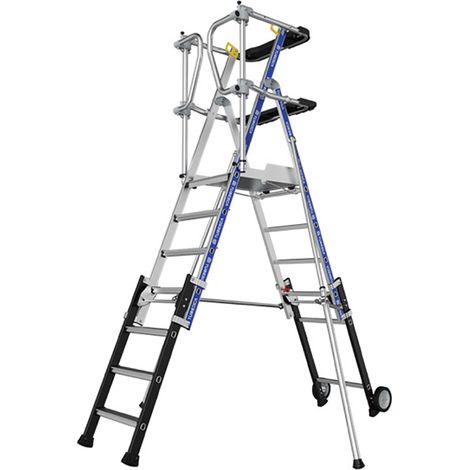 Scaletta telescopica da 5 a 7 gradini - Altezza max di lavoro 4m - 2272961