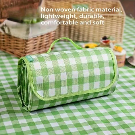 Couvertures de pique-nique extérieures imperméables pliables anti-sable, tapis de pique-nique grand à carreaux mignon lavable portable pour parc, plage, camping, cour (60''×80'') (1/4)
