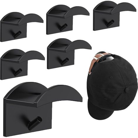 6 Pièces Crochets Adhésifs pour Chapea, Porte Chapeaux, Porte de Casquette, Convient à Tous Types de Chapeaux, écharpes, sacs, écouteurs