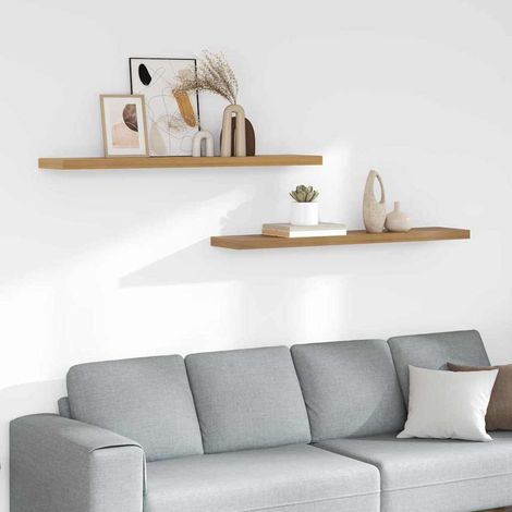 Wandregal 2 pcs Braun 120 x 23,5 x 4 cm Holzwerkstoff (1/5)