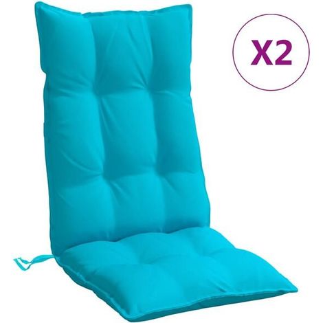 Un ensemble de deux coussins turquoise pour chaise à dossier haut (1/5)