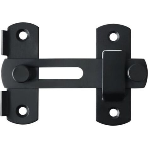 Serrure de porte coulissante, loquet aveugle, serrure de porte battante avec vis pour portes, fenêtres, placards et jardins, finition noir mat en acier inoxydable (1/5)