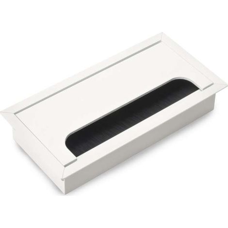 Passacavi da tavolo Emuca Quadrum, rettangolare, 159x80 mm, da incasso, Alluminio, Verniciato bianco 1 UN